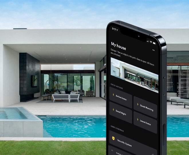 Crestron Home app control interface for Android smart home automation