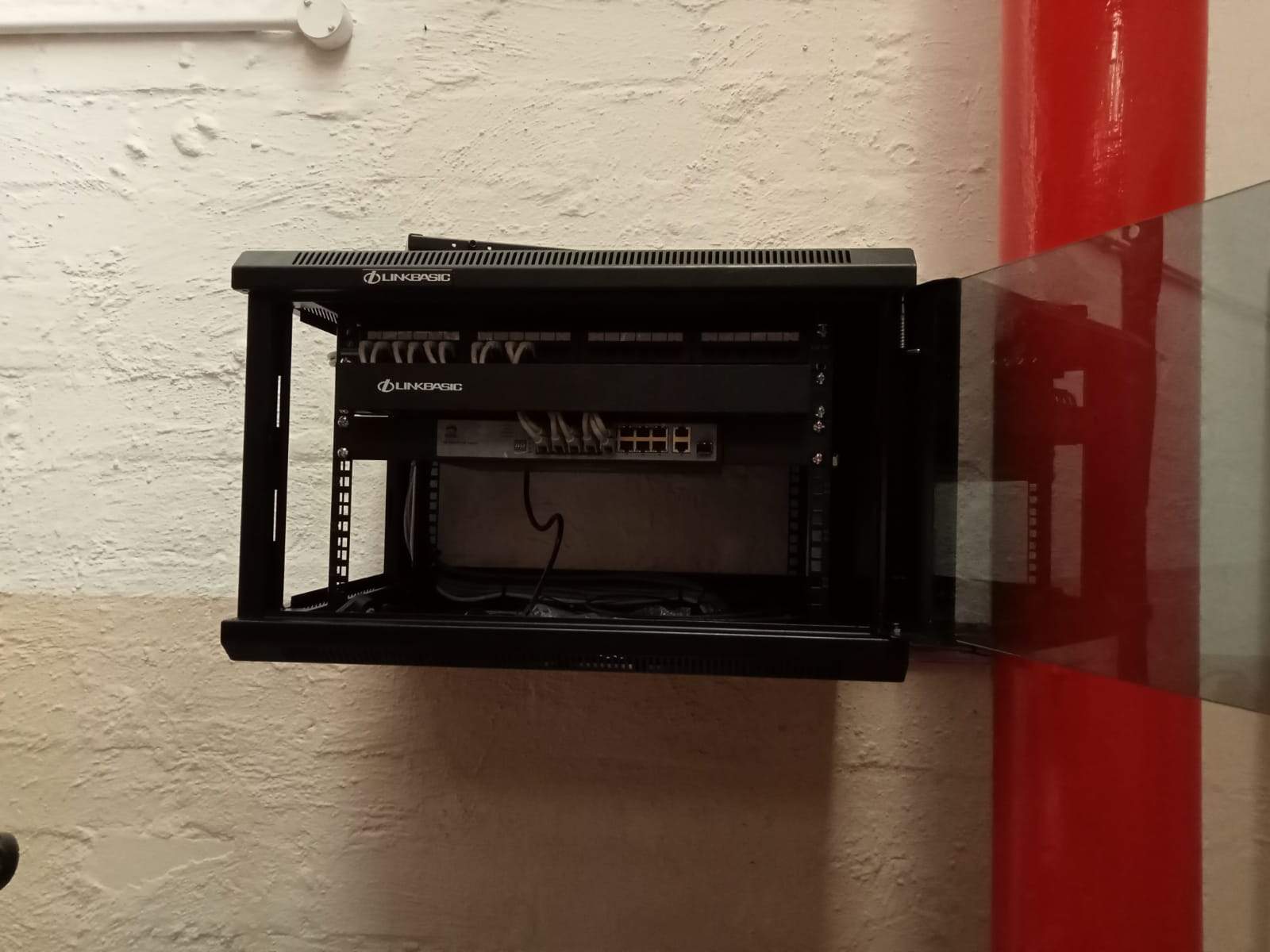 Commercial CCTV sub rack during first fix
