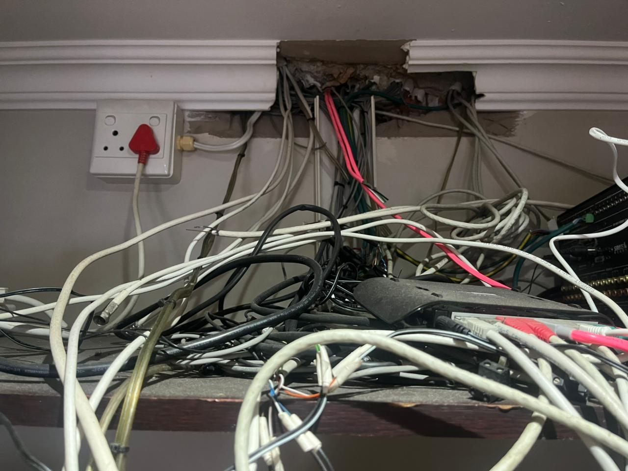 Smart home cabling being assessed so temporary fixes can become proper permanent work