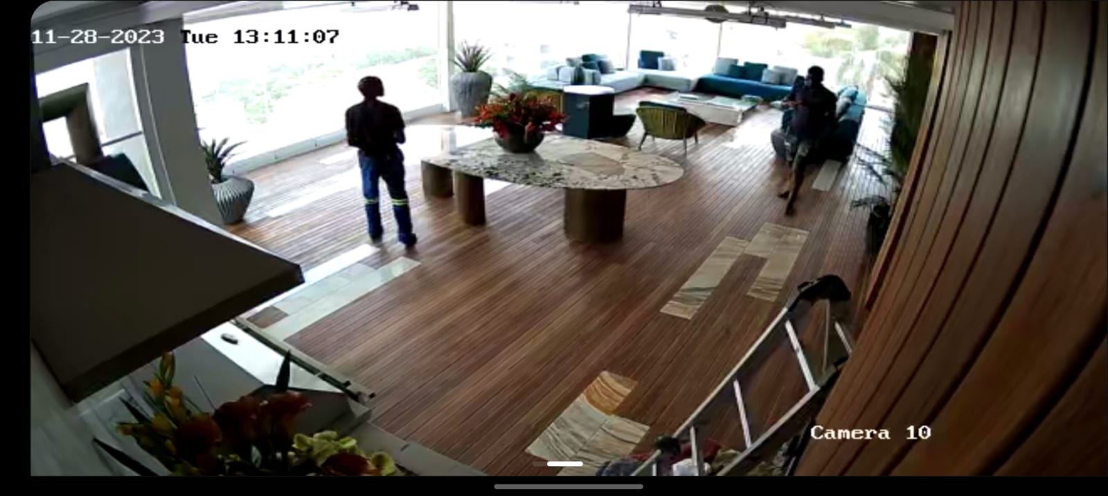 CCTV field-of-view test image used before finalising camera position