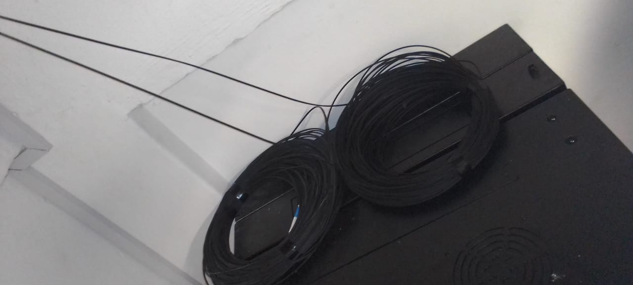 Fibre cable prepared for a commercial CCTV cabinet link