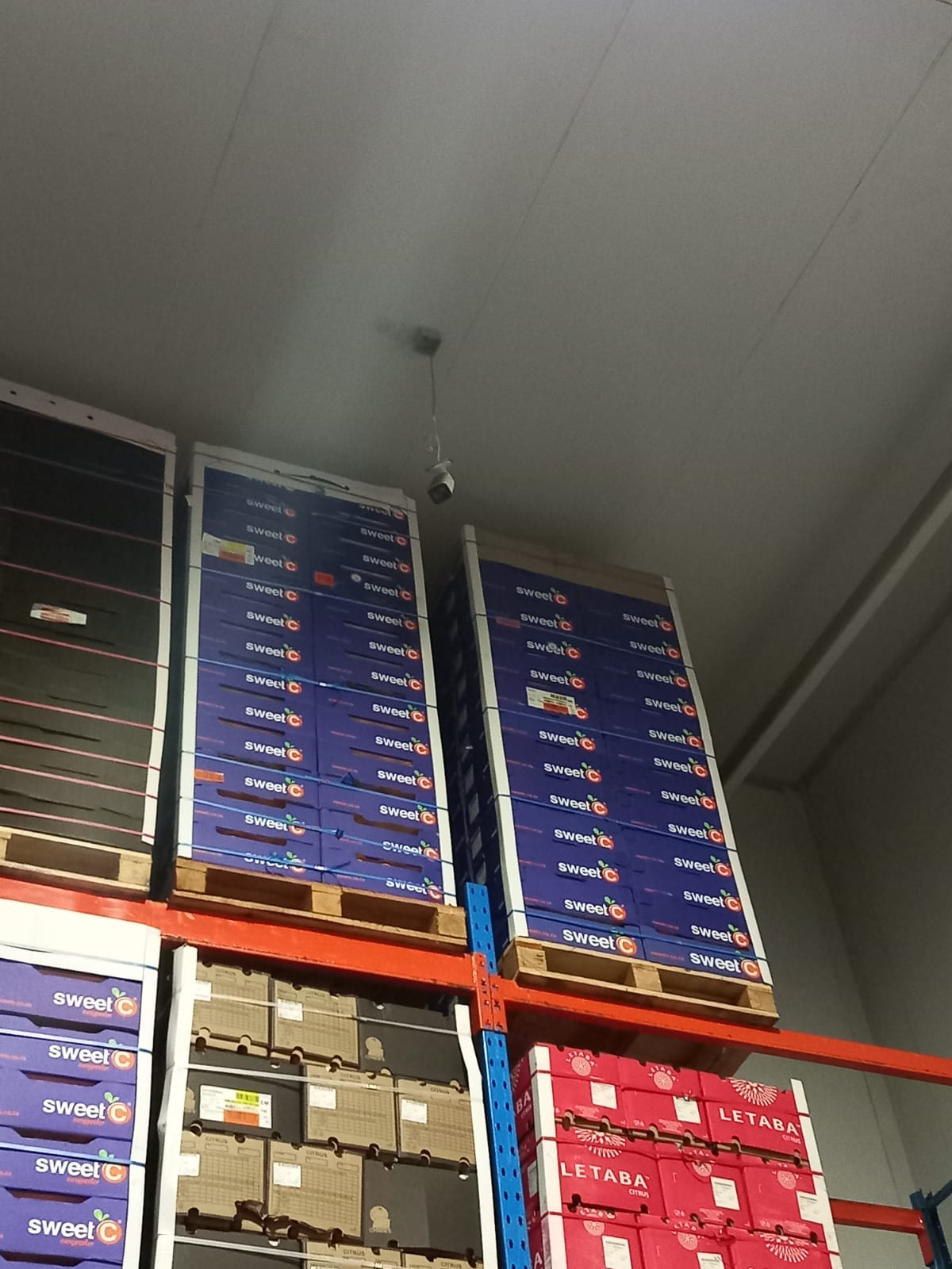 Commercial CCTV camera damaged in a forklift and warehouse environment